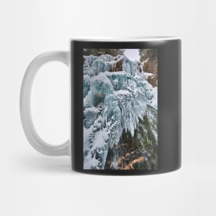 Frozen waterfall in the winter Mug